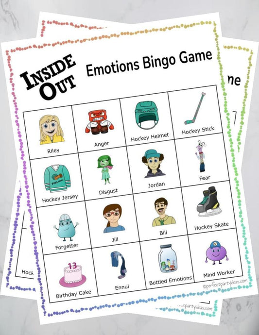 Inside Out Emotions Bingo Game