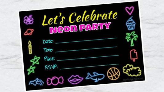 Neon Glow Celebrate Invitation