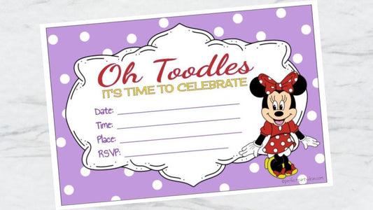 Minnie Mouse Oh Toodles Celebrate Invitation