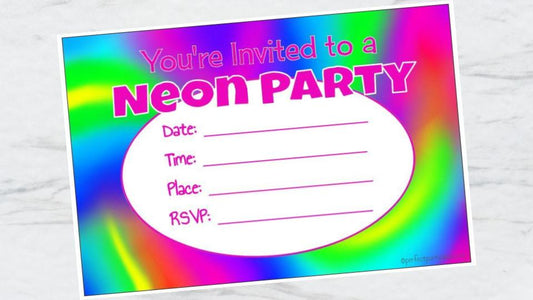 Neon Party Bright Swirl Invitation