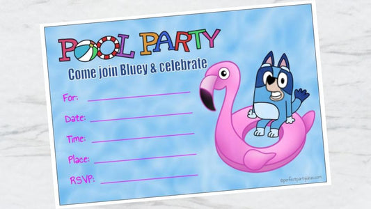 Bluey Pool Party Invitation