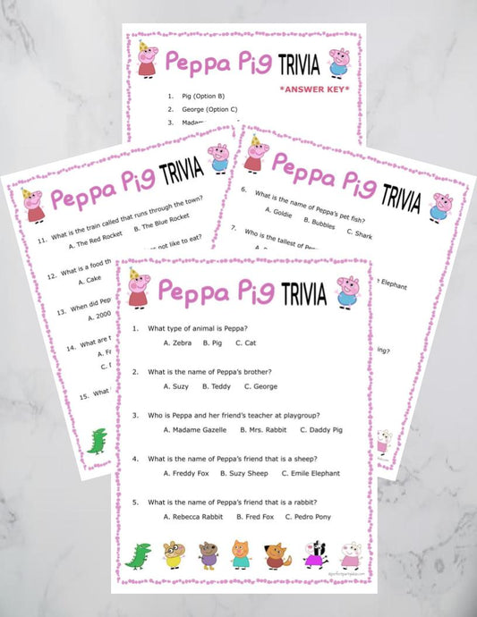 Peppa Pig Trivia Game