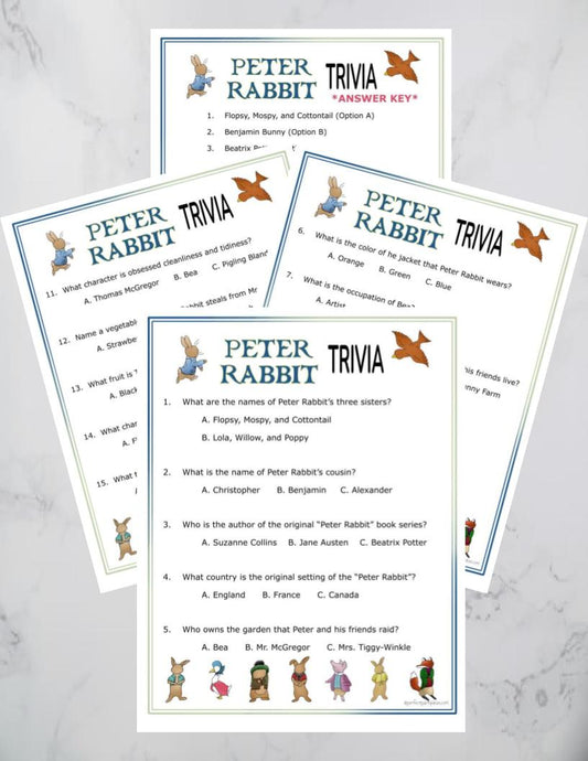 Peter Rabbit Trivia Game