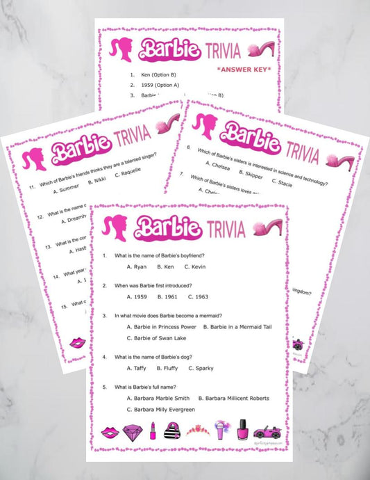 Barbie Trivia Game