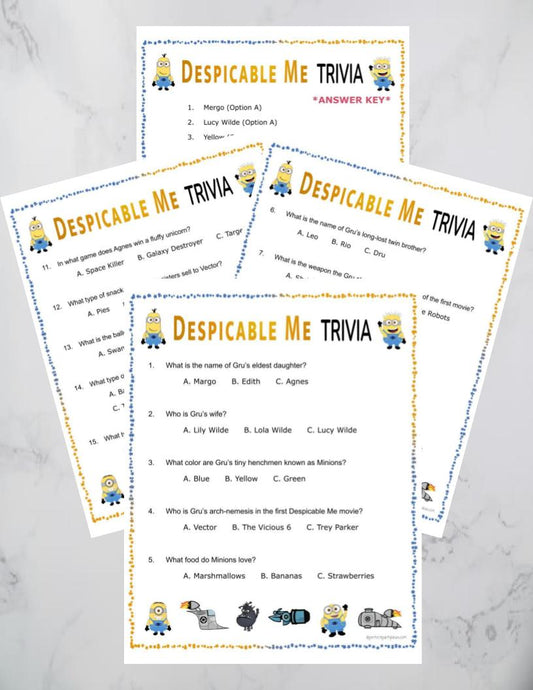 Despicable Me Trivia Game