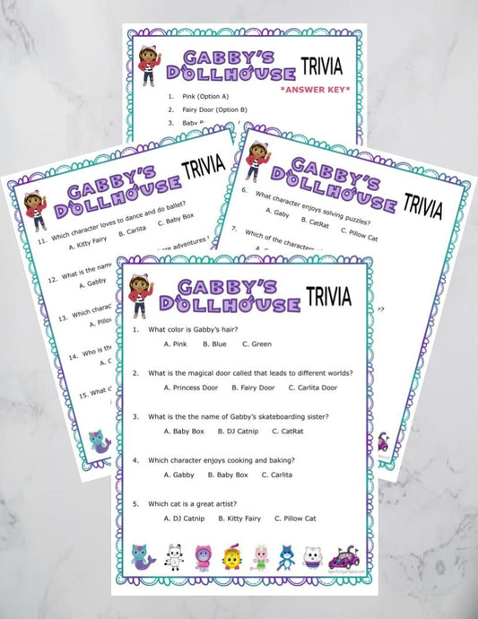 Gabby’s Dollhouse Trivia Game