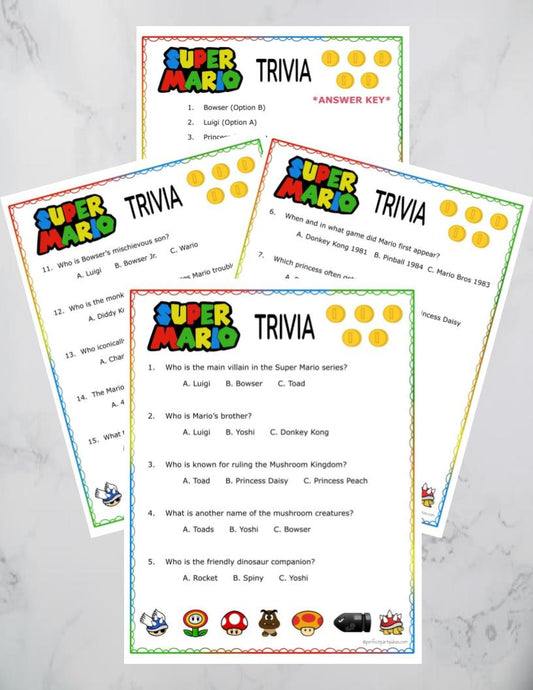 Super Mario Trivia Game